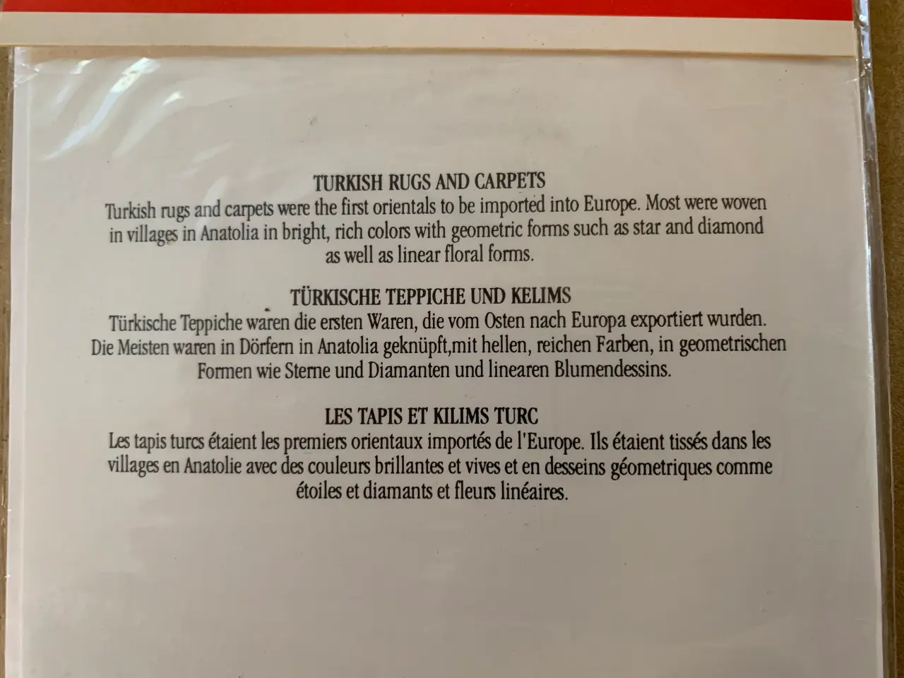 Billede 6 - Tyrkiske Tæppe kort, gamle uåbnede...