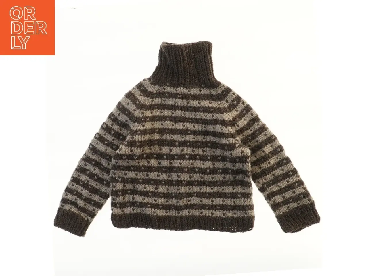 Billede 2 - Strikket uldsweater med rullekrave (str. 37x42 cm)