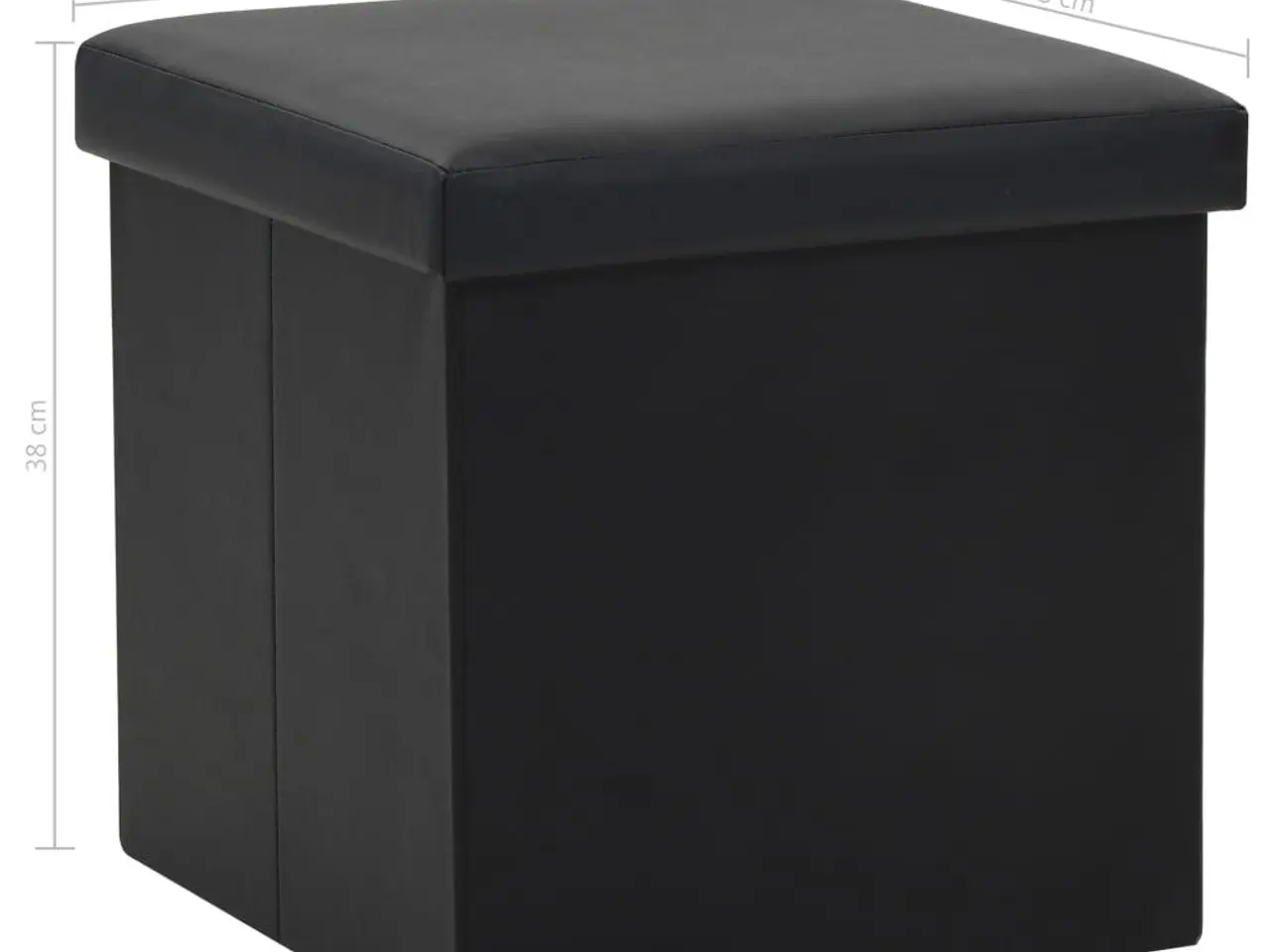 Billede 8 - Foldbar opbevaringsskammel i kunstlæder 38 x 38 x 38 cm - sort