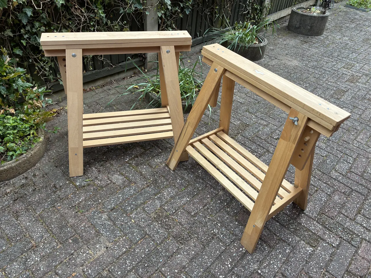 Billede 4 - 2 stk IKEA MITTBACK benbukke i birk.