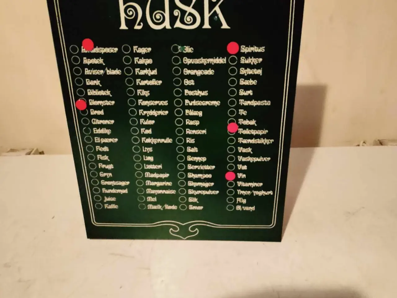 Billede 1 - fin gamle huske tavle