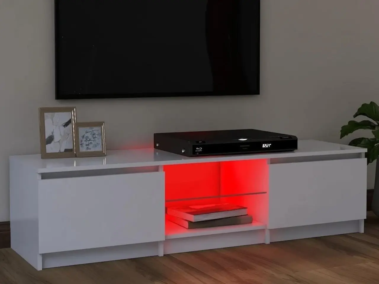 Billede 3 - Tv-skab med LED-lys 120x30x36 cm hvid