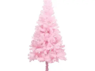 Kunstigt juletræ med juletræsfod 150 cm PVC lyserød