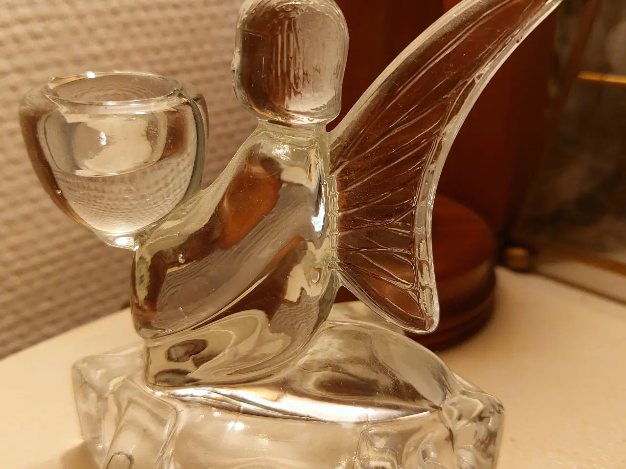Billede 1 - To englestager i glas