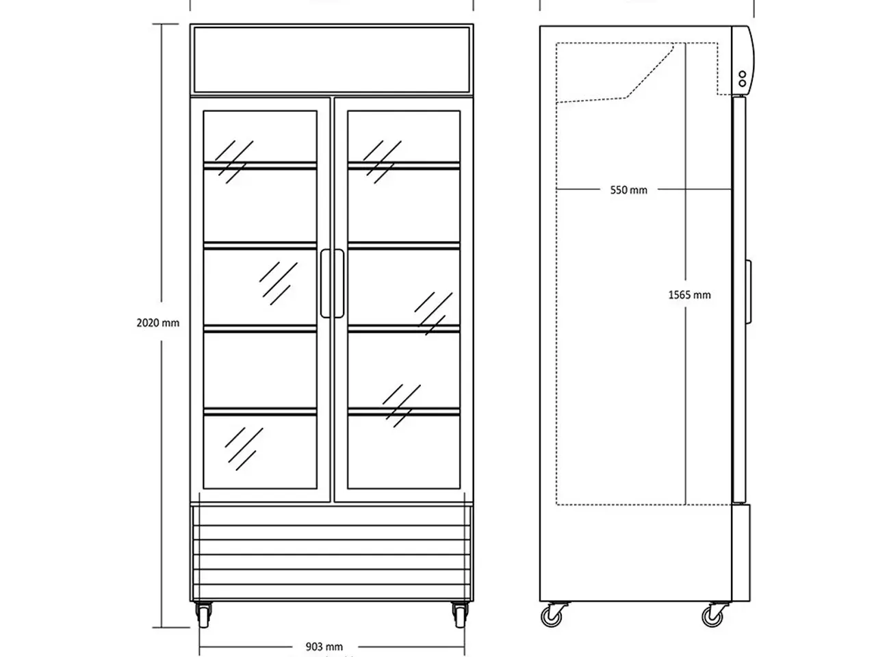 Billede 2 - Displaykøleskab 776 Liter – SD 802 HE – Hvid