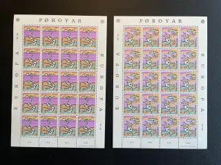 Færøerne helark afa 128-129 - Postfriske