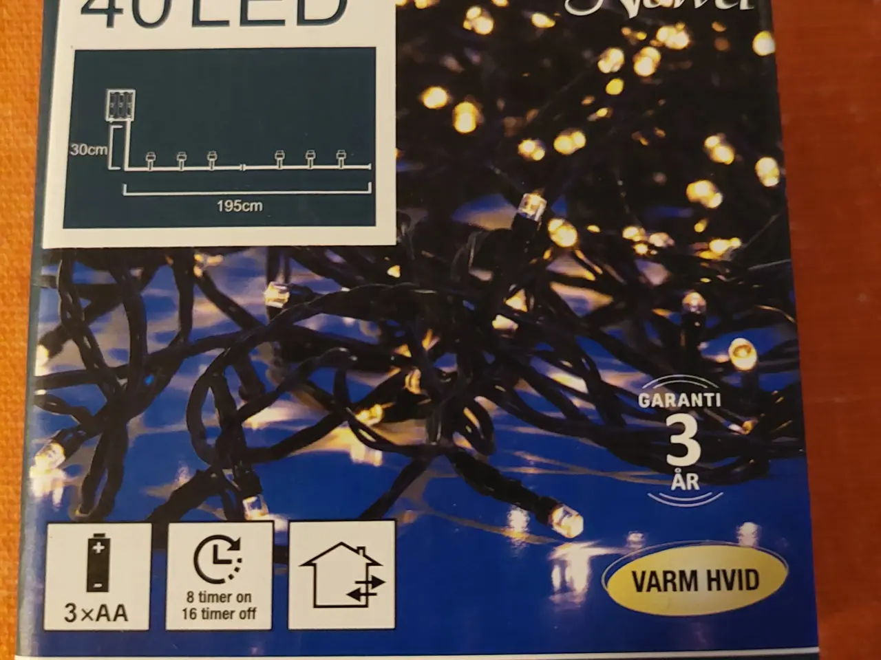 Billede 1 - Lyskæder 40 led varm hvid lys