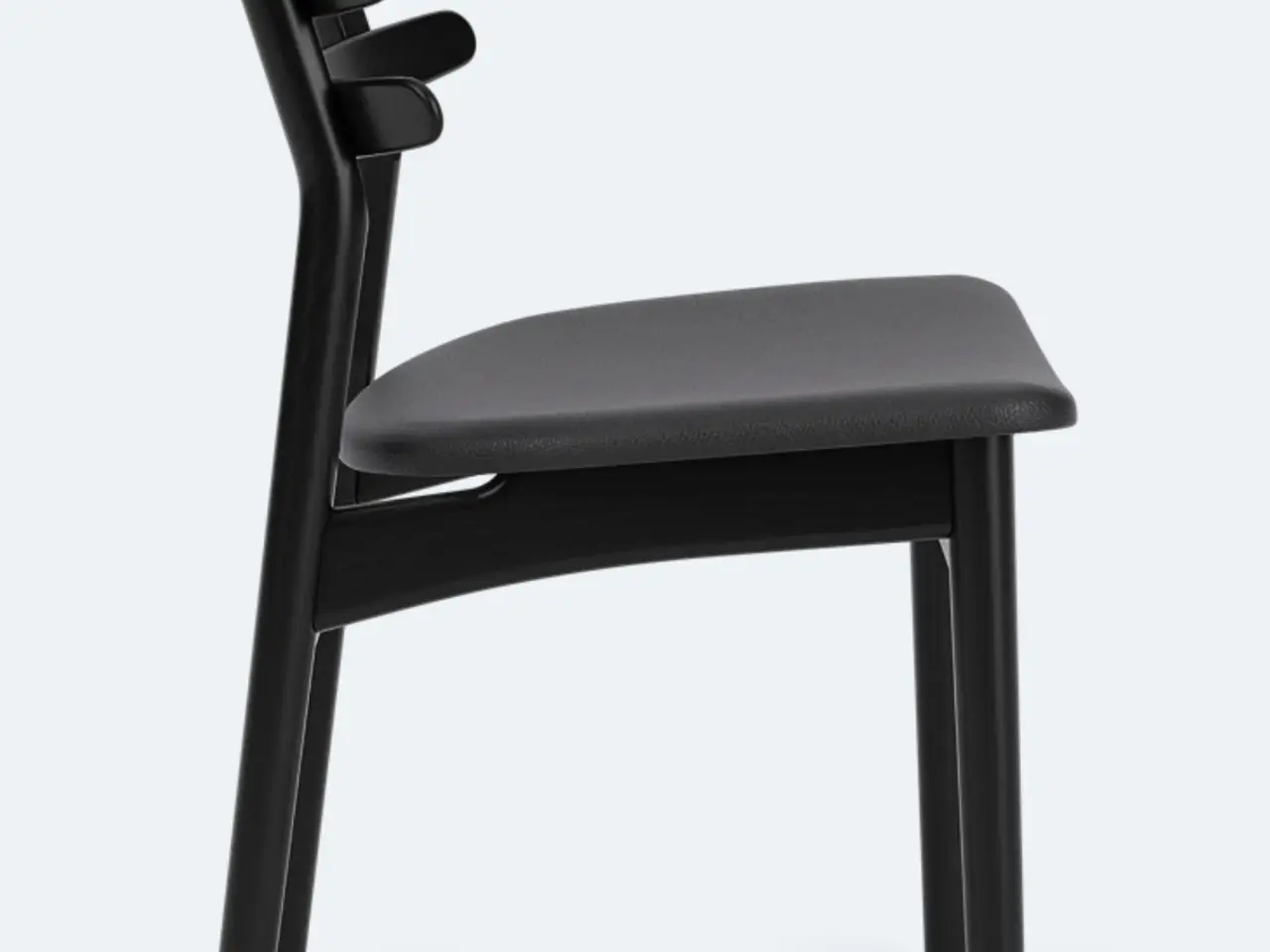 Billede 3 - 6 stk. J48 - Stol - Eg - Jet Black - Sort læder