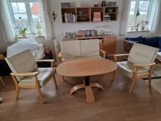 Farstrup 2 pers sofa, 2 lænestole, 1 hvilestol