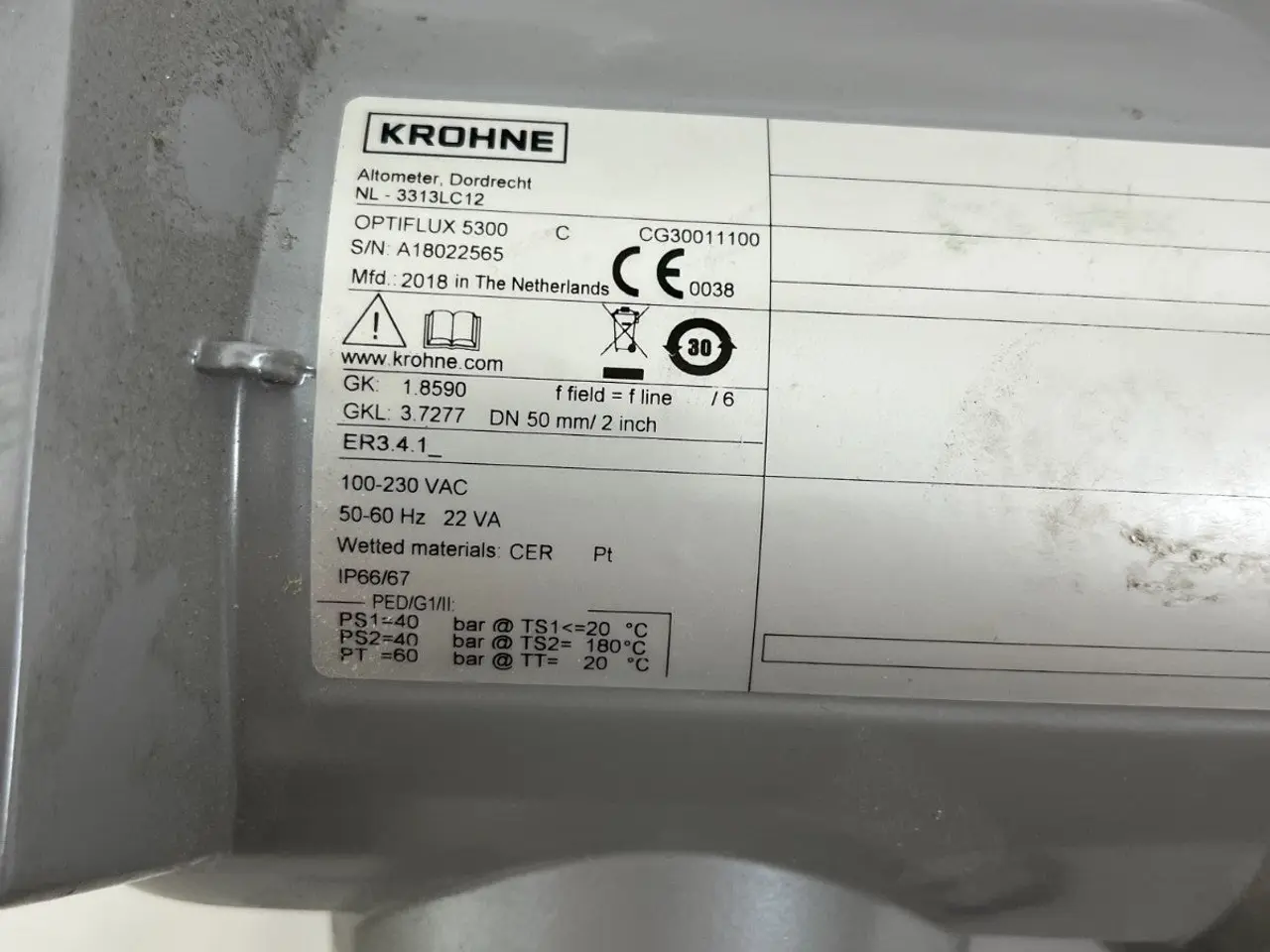 Billede 9 - Krohne OPTIFLUX 5300 DN50 Electromagnetic CER Pt