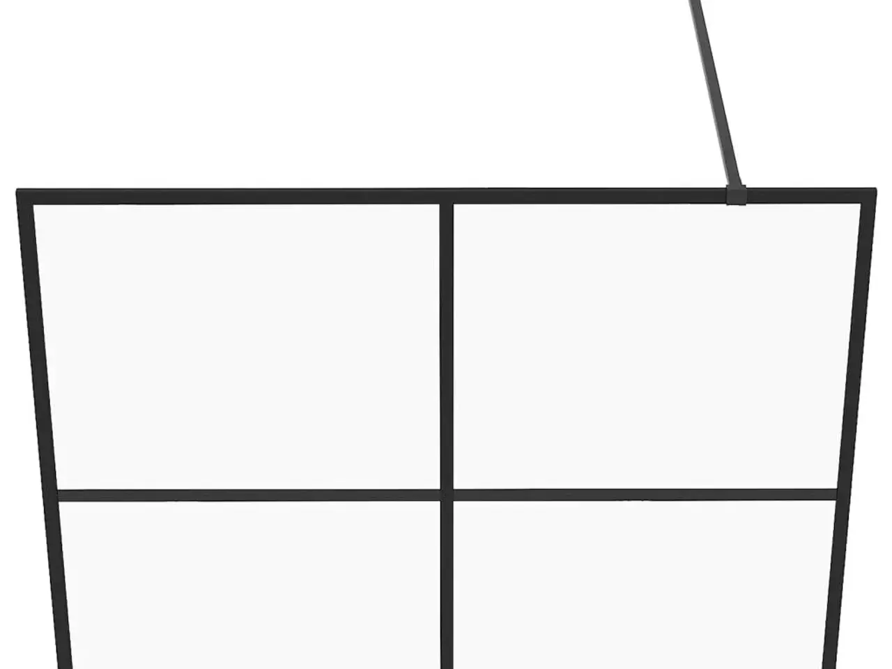 Billede 4 - Brusevæg 100 × 195 cm - klart sikkerhedsglas, sort ramme