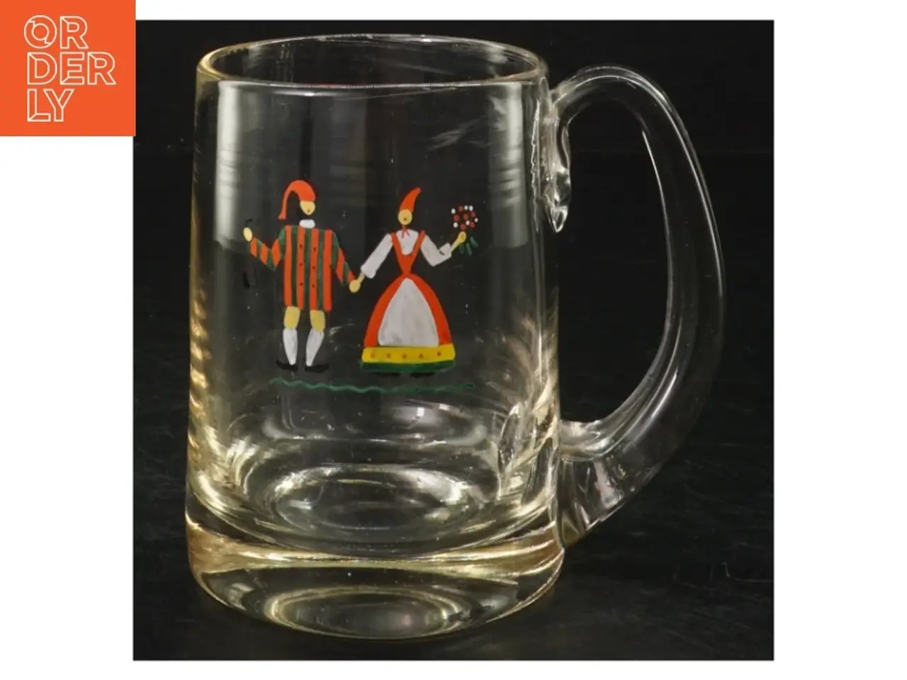 Billede 1 - Glaskrus med motiv af Jacob E. Bang (str. H. 11 cm. ø. 8 cm)