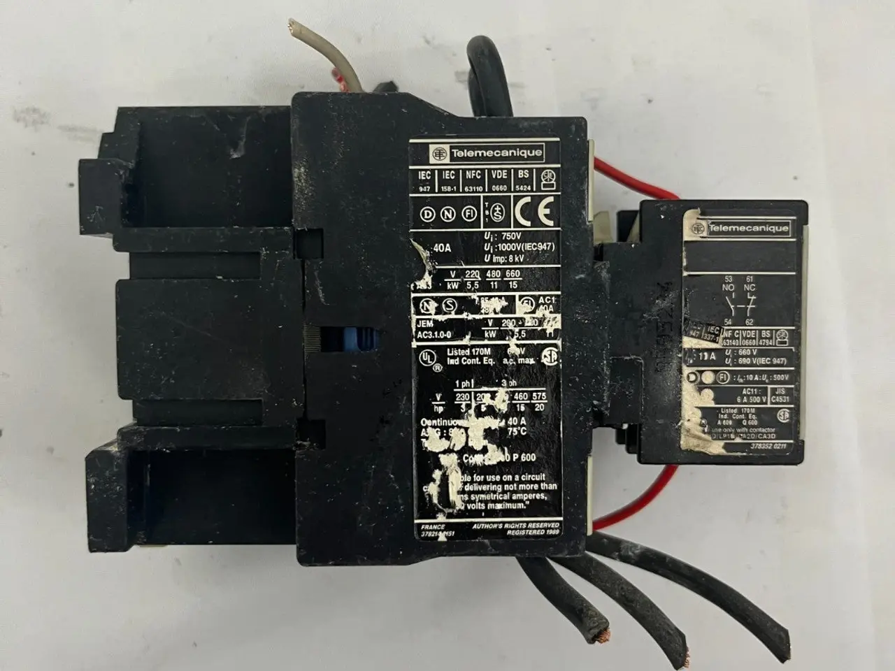Billede 3 - Telemecanique 40A AC kontaktor w/ LA1 DN11 Block –