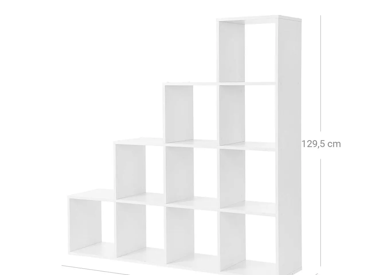Billede 7 - Trappebogreol med 10 åbne rum - hvid, 129,5 x 29 x 129,5 cm