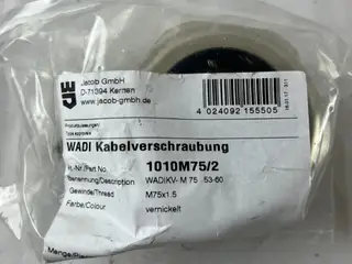 Jacob 1010M75/2 kabel Gland M75x1.5 53-60mm Nickel