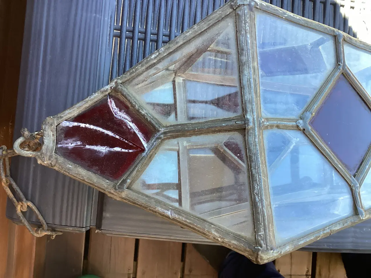Billede 12 - Ældre lampe i glas og metal