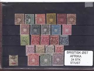 Britisk Øst Afrika - 24 Stk. Stenplet/Ustemplet. - Kæmpe Værdi !