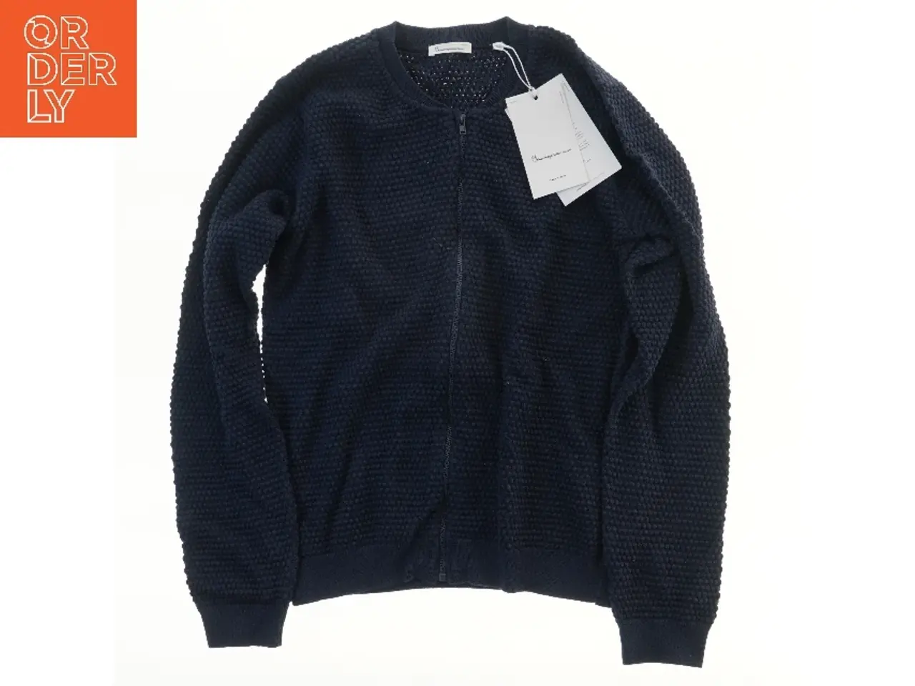 Billede 1 - NY Mørkeblå cardigan med lynlås fra Knowledge Cotton Apparel (str. 158)