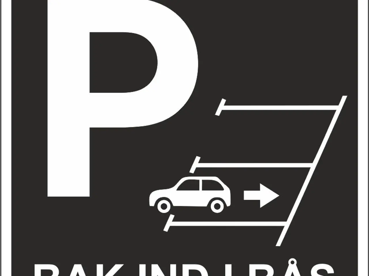 Billede 1 - P-skilt "Bak ind i bås" i 2 mm aluminium