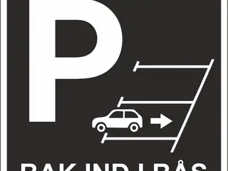 P-skilt "Bak ind i bås" i 2 mm aluminium
