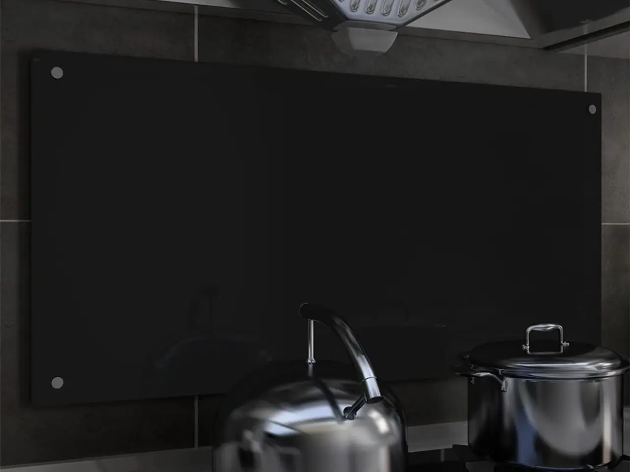 Billede 1 - Stænkplade i hærdet glas - 100 × 50 cm, sort