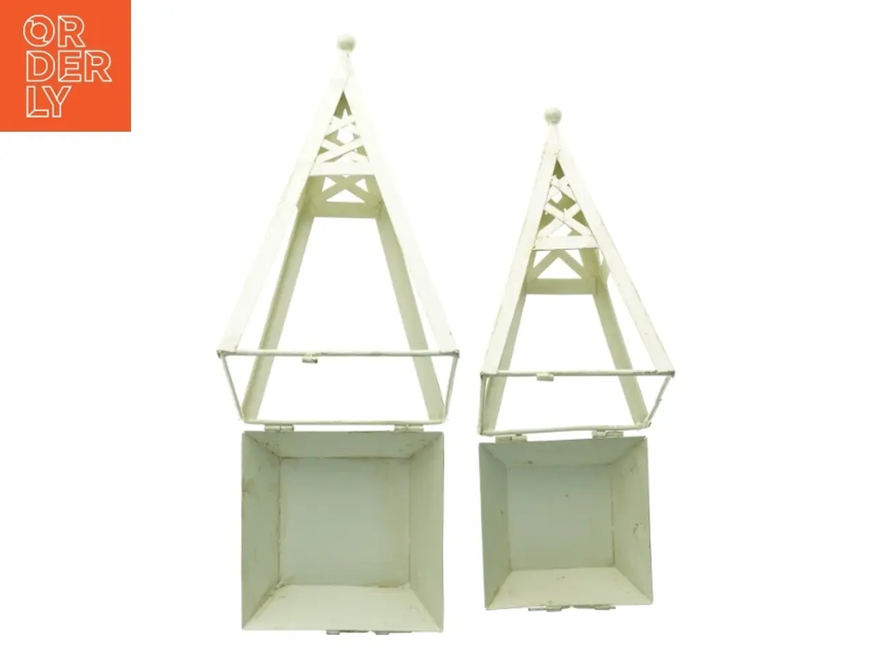 Billede 5 - Metal lanterner (str. 41 x 19 x 19 cm og 35 x 16 x 16 cm)