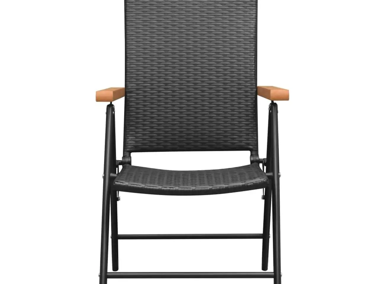 Billede 3 - Stabelbare havestole 2 stk. i sort polyrattan - foldbare med 7 positioner
