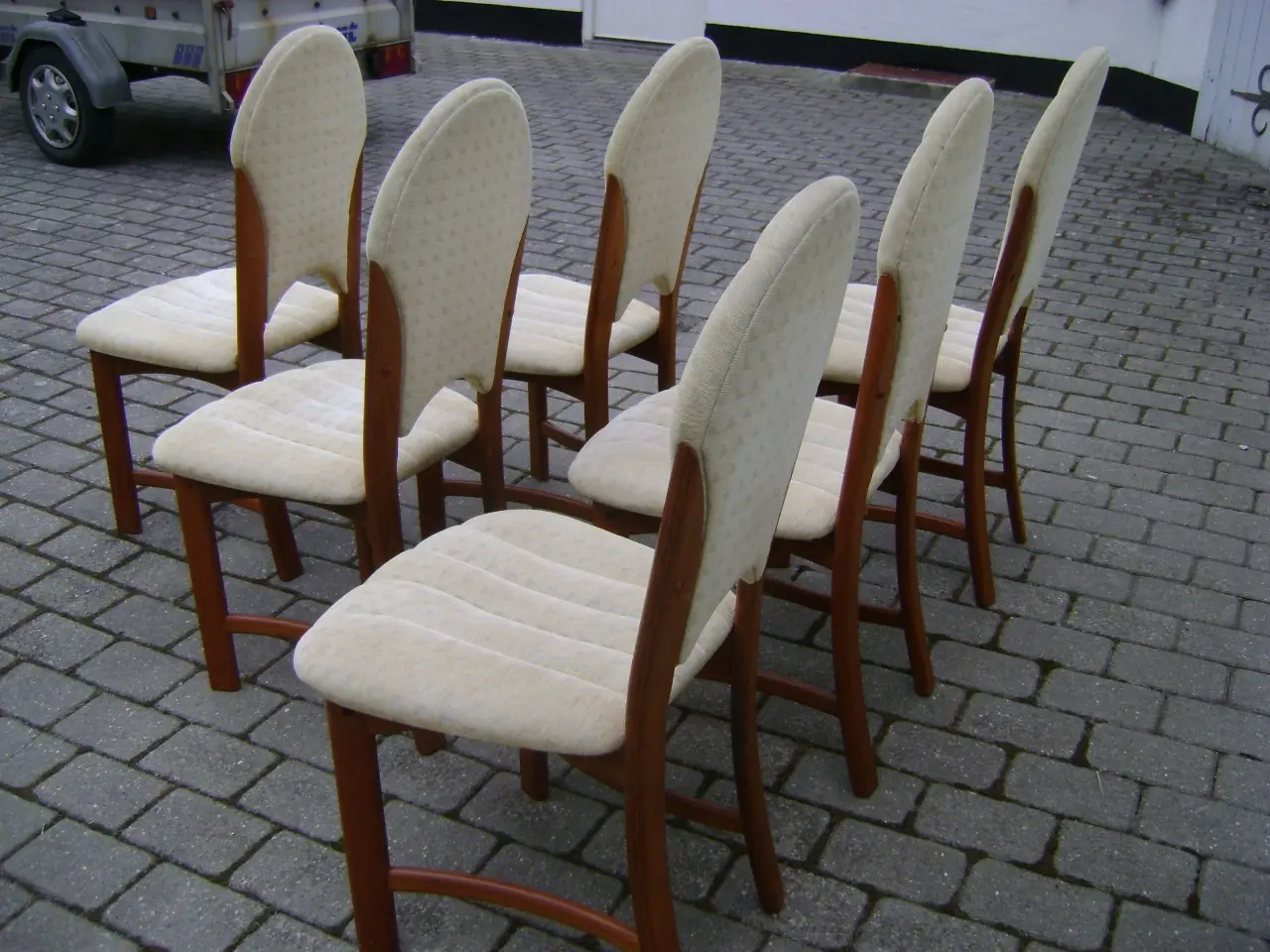 Billede 4 - Teak stole med Høj ryg