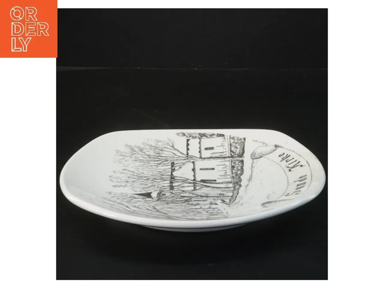 Billede 2 - Mindeplade med motiv af Sande Kirke (str. 21x21 cm)