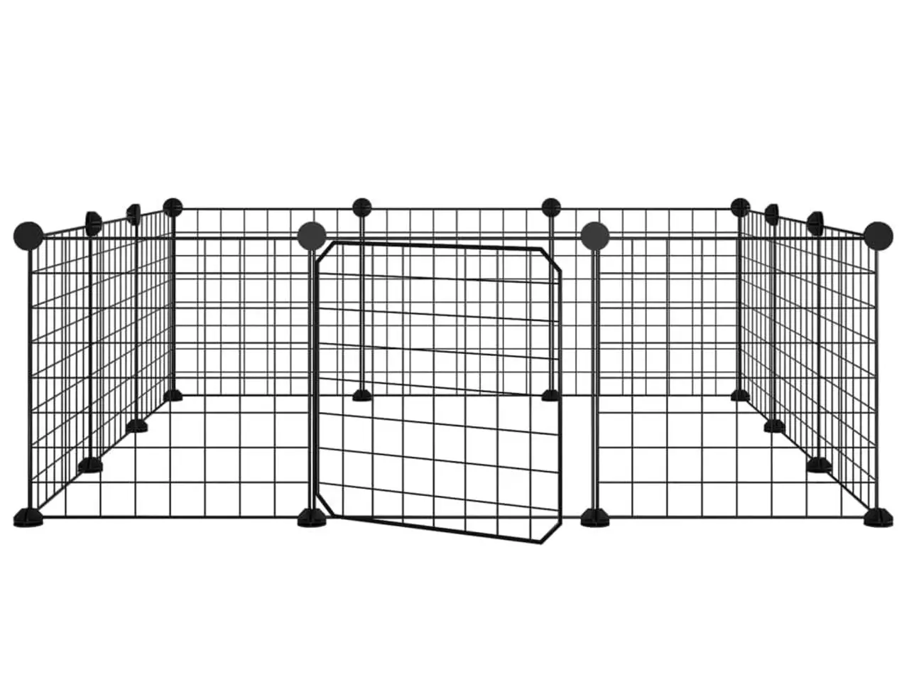 Billede 2 - Kæledyrsbur med 12 paneler og dør sort 35x35 cm stål
