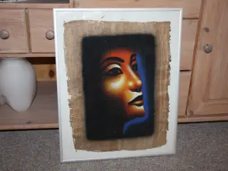 Egyptisk Papyrus i ramme med glas 51 cm x 41 cm