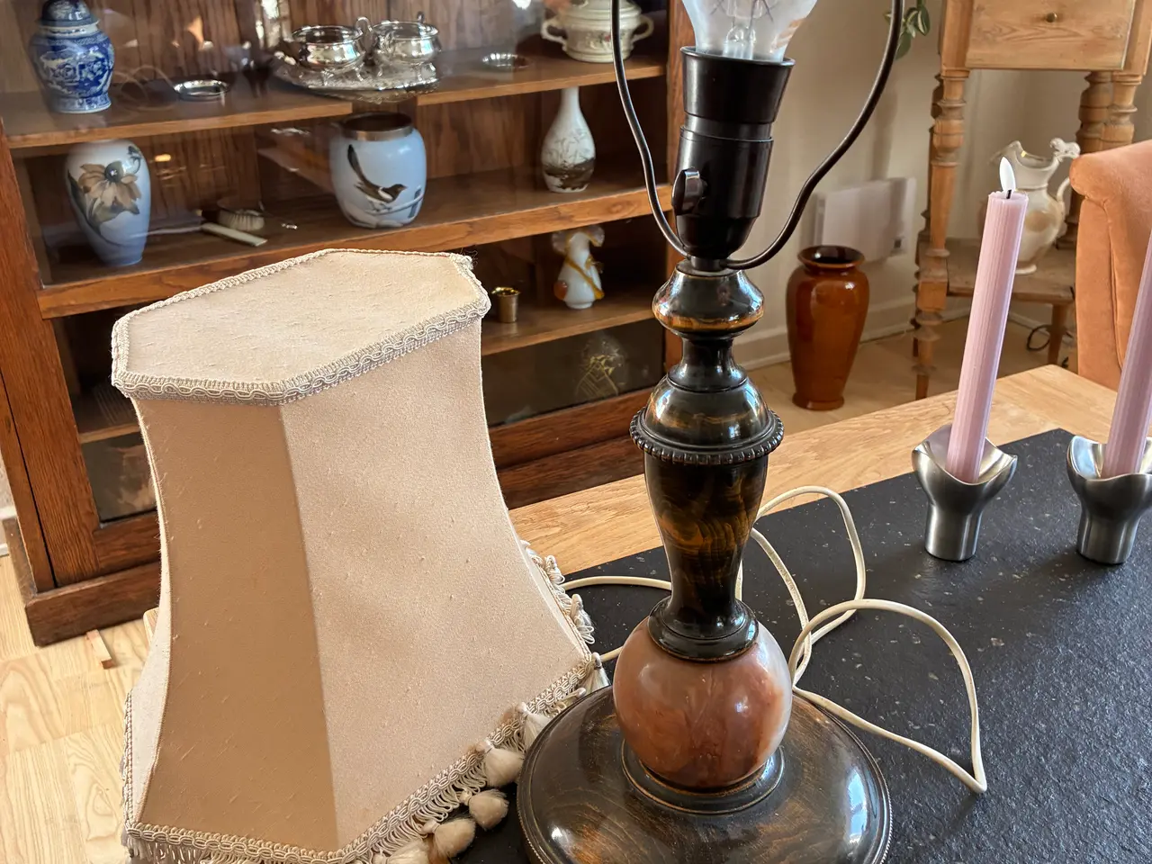 Billede 2 - Antik bordlampe