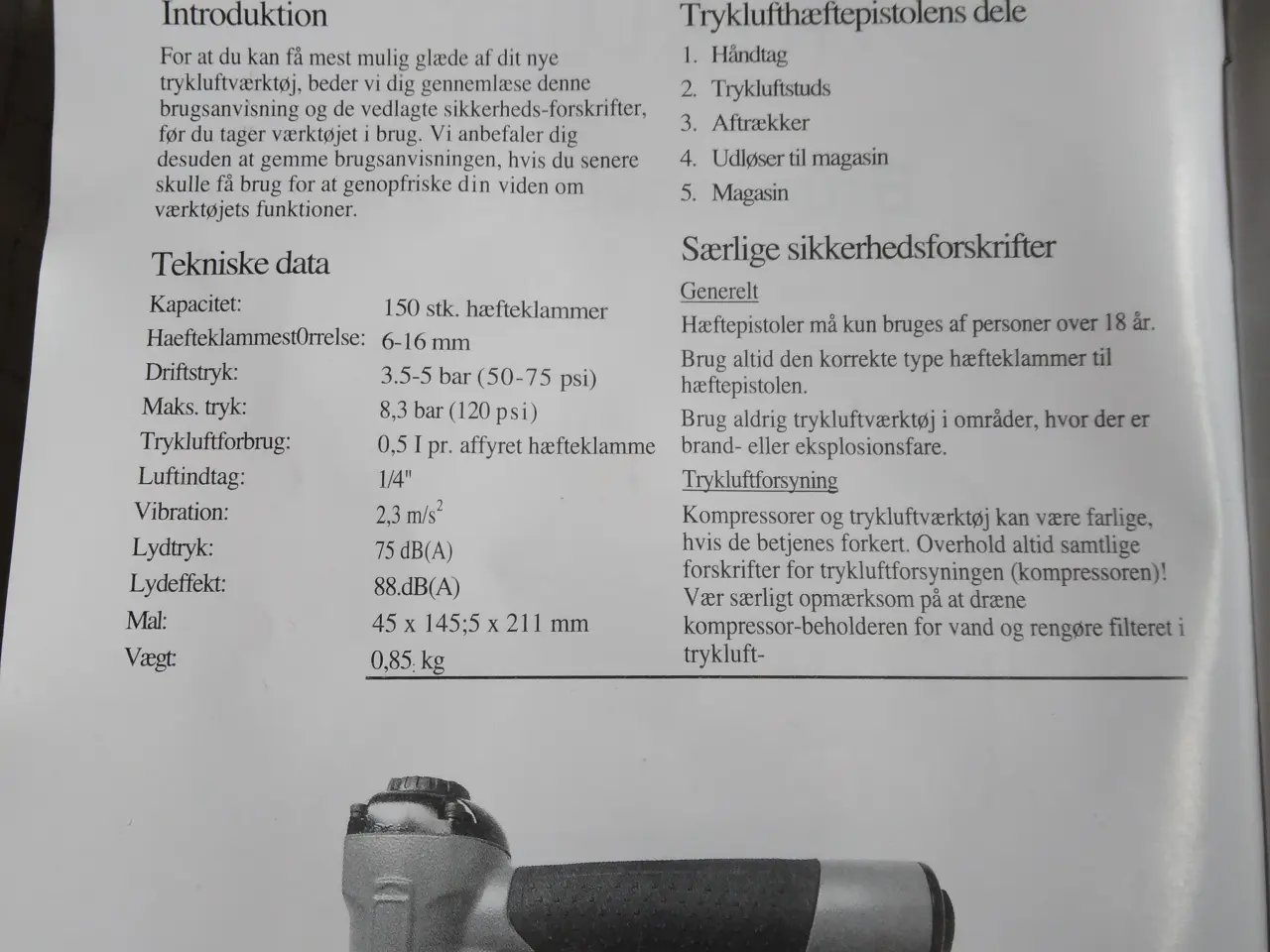 Billede 11 - Hæftepistol til trykluft med kuffert