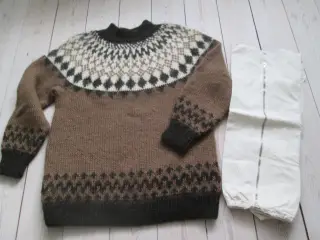 Håndstrikket Sweater i uld og vindtæt underbluse
