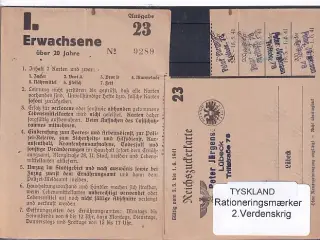 Tyskland - Rationeringsmærker - 2. Verdenskrig