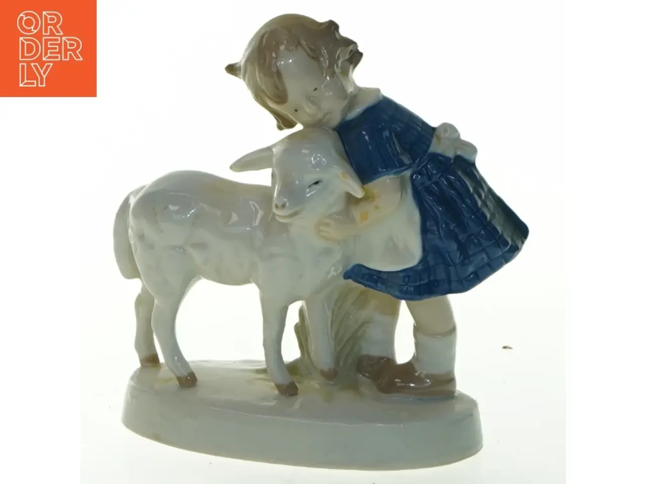 Billede 1 - Unden Glace Porcelænsfigur barn og lam (str. 11x13,5 cm)