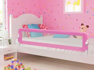 Sengegelænder til barneseng 180 × 42 cm - polyester, pink