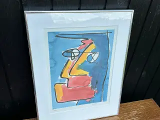 Farvelitografi, signeret (retro)