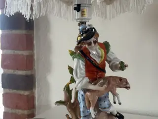 Fin bordlampe med fårehyrde