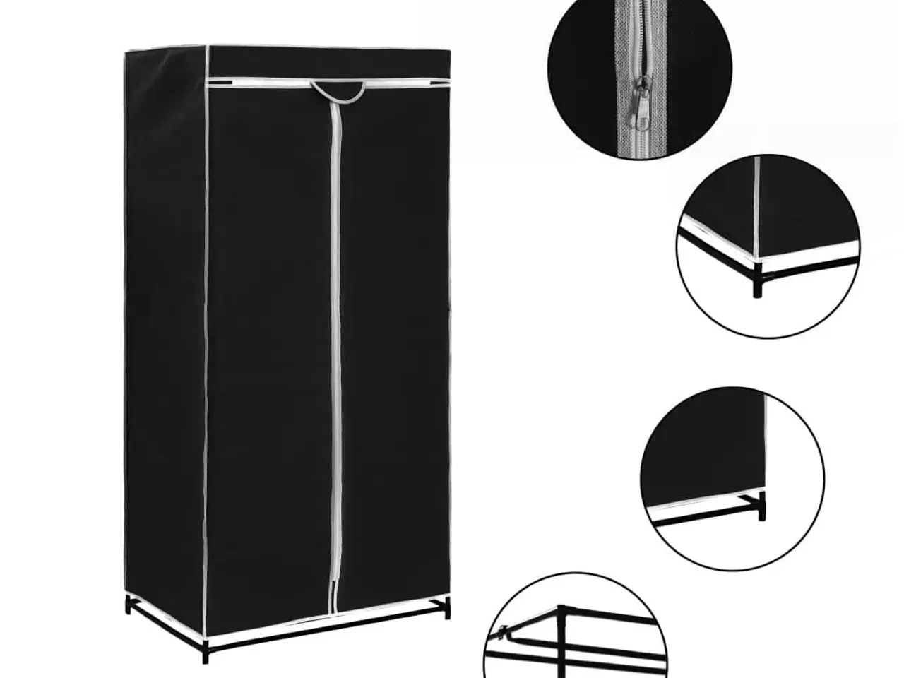 Billede 4 - Klædeskab i stof - 2 stk., 75 × 50 × 160 cm, sort