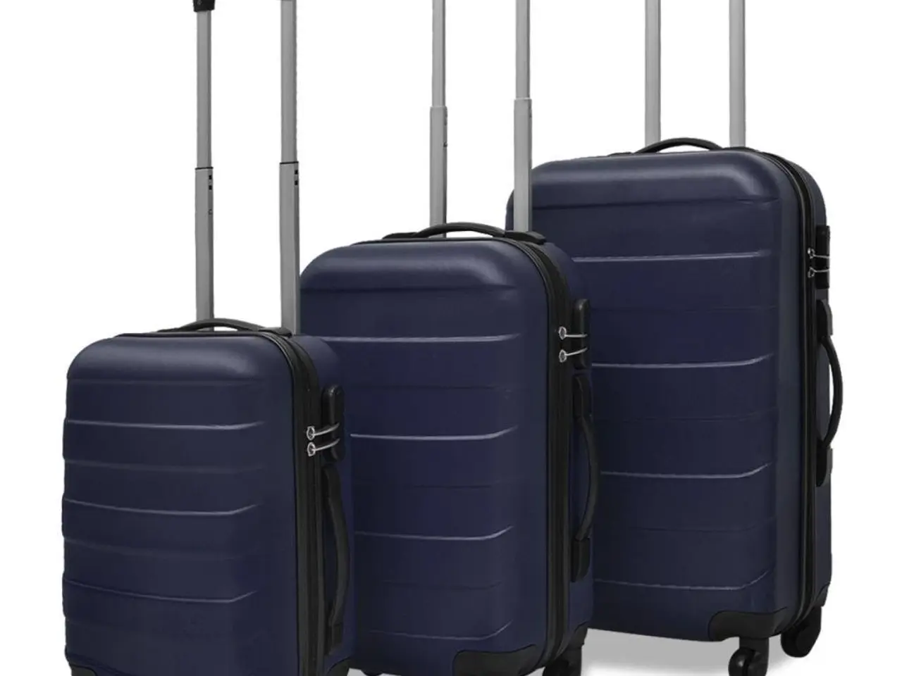 Billede 1 - Hardcase trolleysæt 3 dele - blå kuffertsæt 45,5/55/66 cm