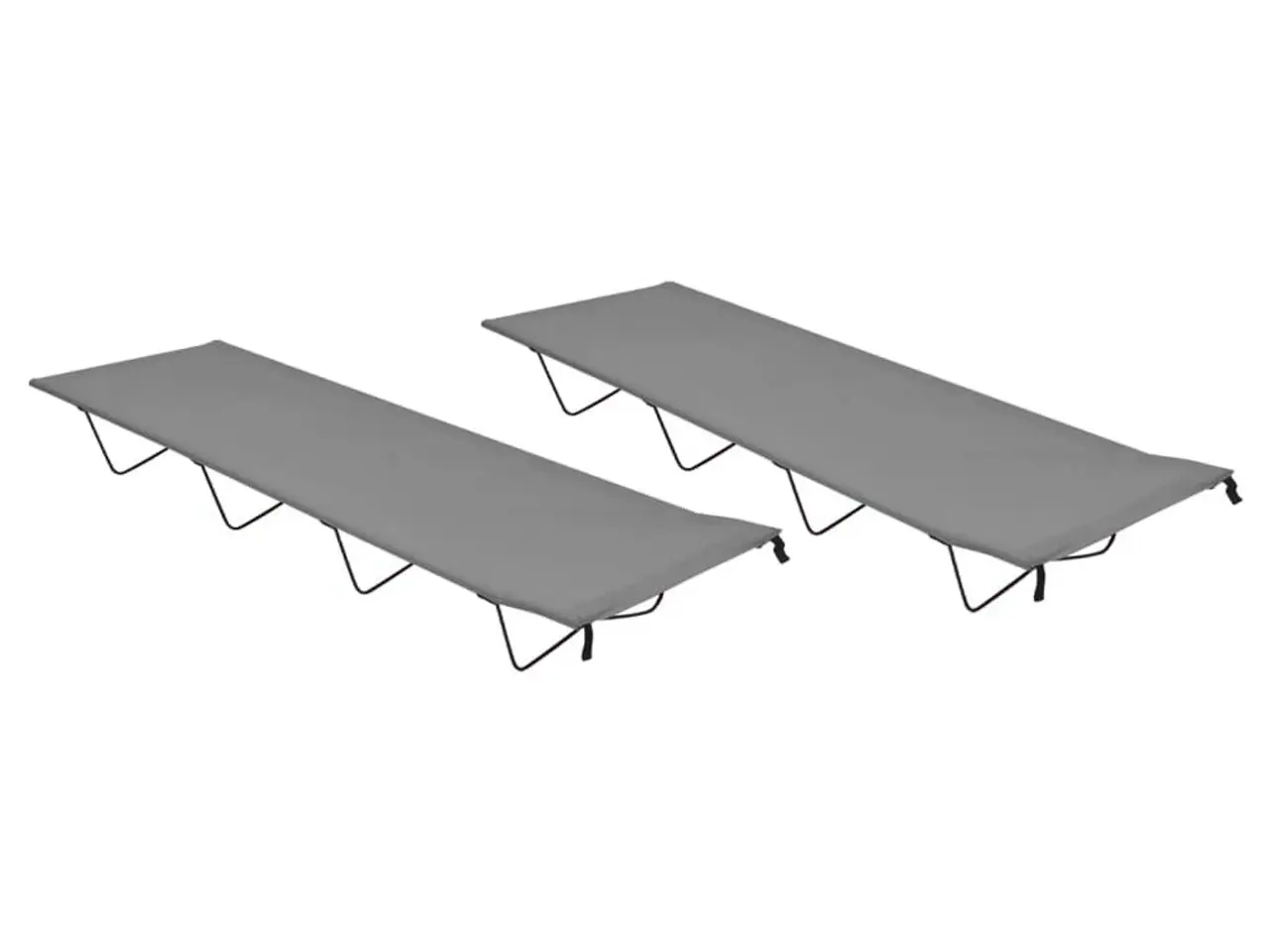 Billede 1 - Campingsenge 2 stk. 180 x 60 x 19 cm - grå