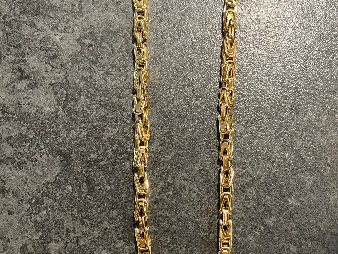 Billede 3 - 8mm goldfilled firkantet kongekæde 