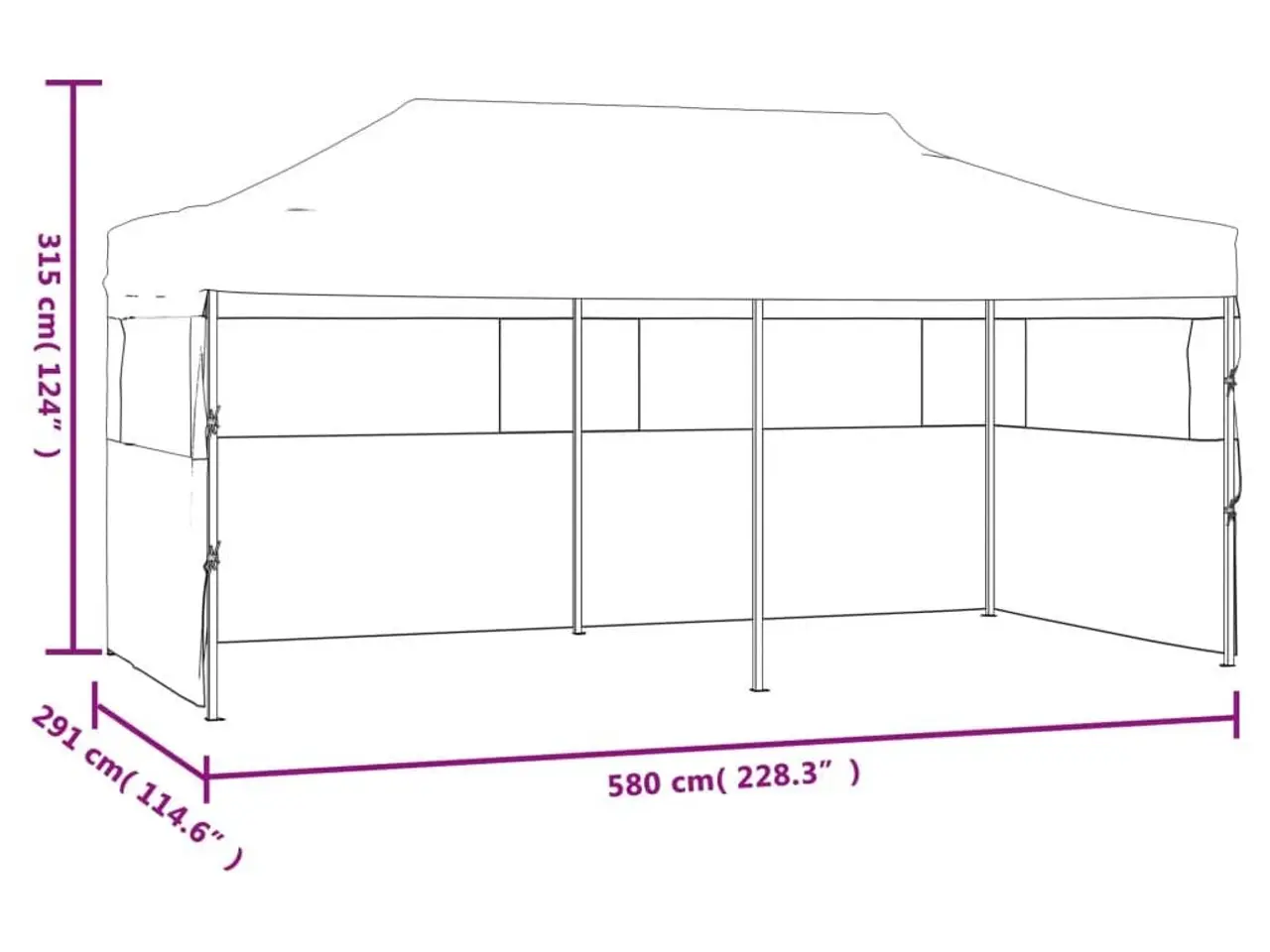 Billede 9 - Foldbart pop up-festtelt 3 × 6 m - cremefarvet pavillon