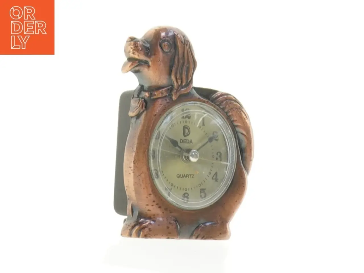 Billede 1 - Vintage Kobber Hunde Ur (str. 10 x 8 x 3 cm)