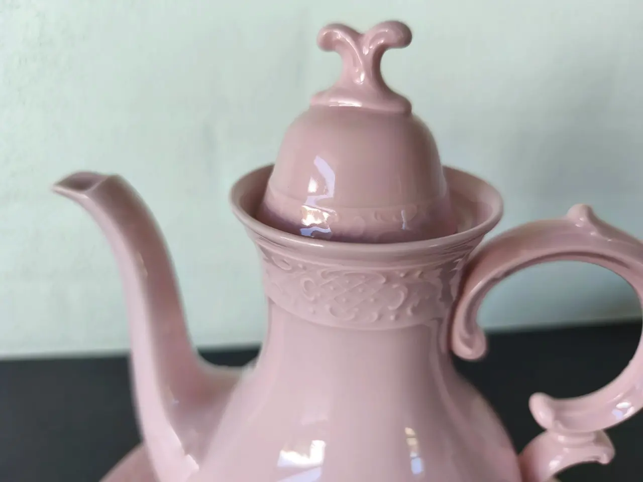 Billede 3 - Lyserød kaffekande og kagefad