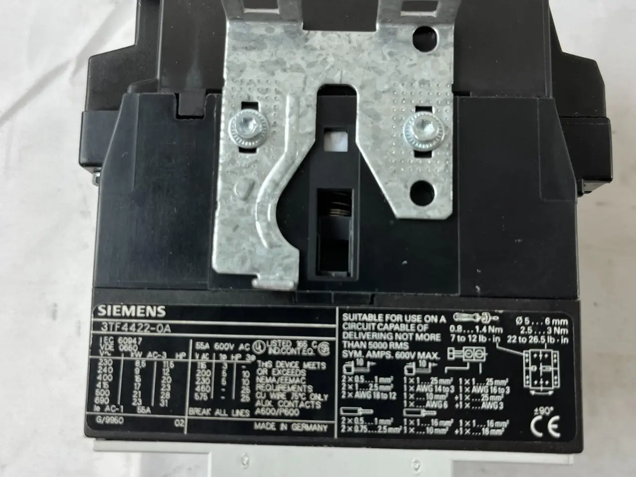 Billede 7 - Siemens 3TF44 kontaktor 3P w/ 3TY7561-1AA00 Aux