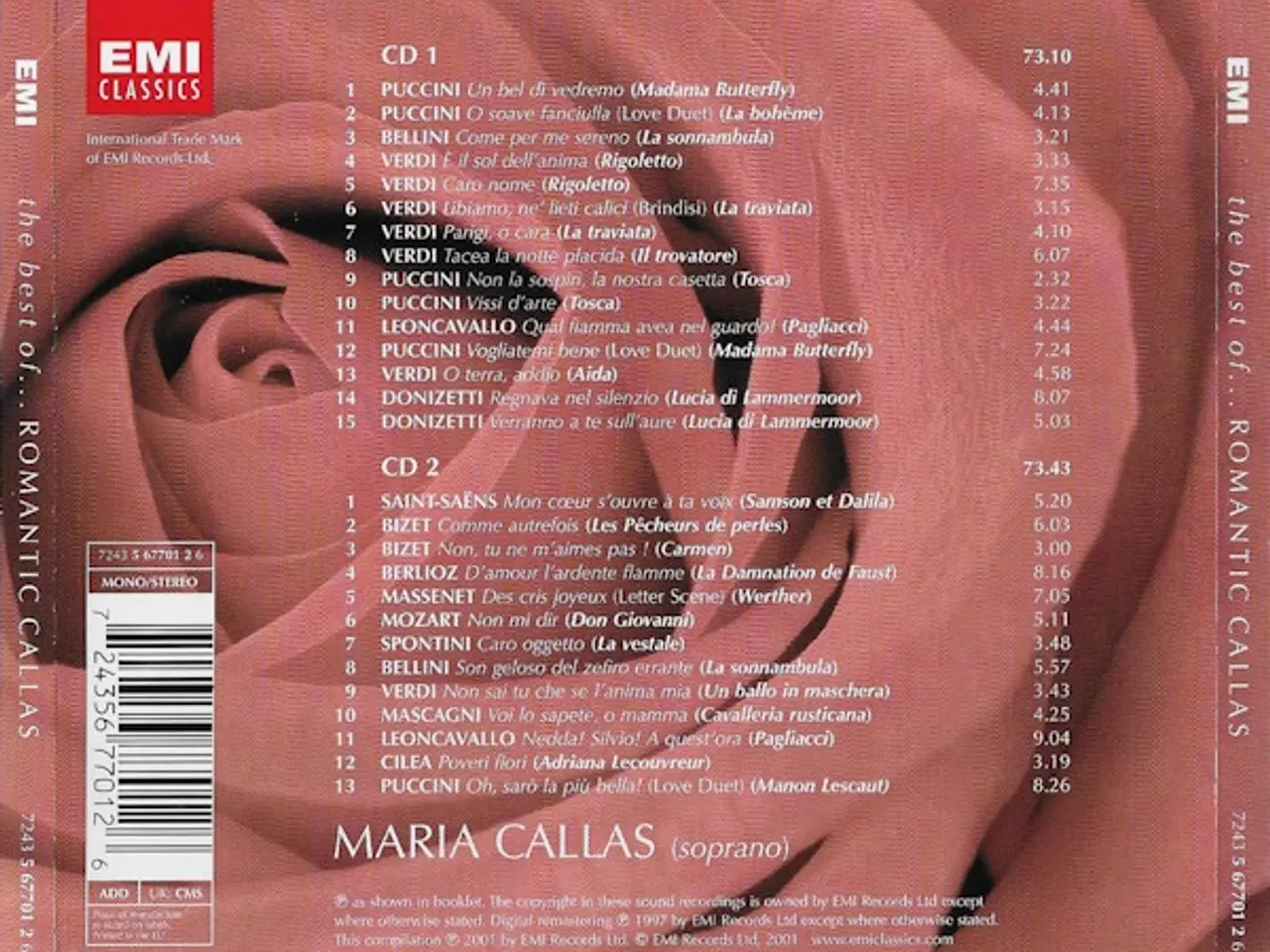 Billede 2 - Maria Callas – The Best Of Romantic Callas – 2CD
