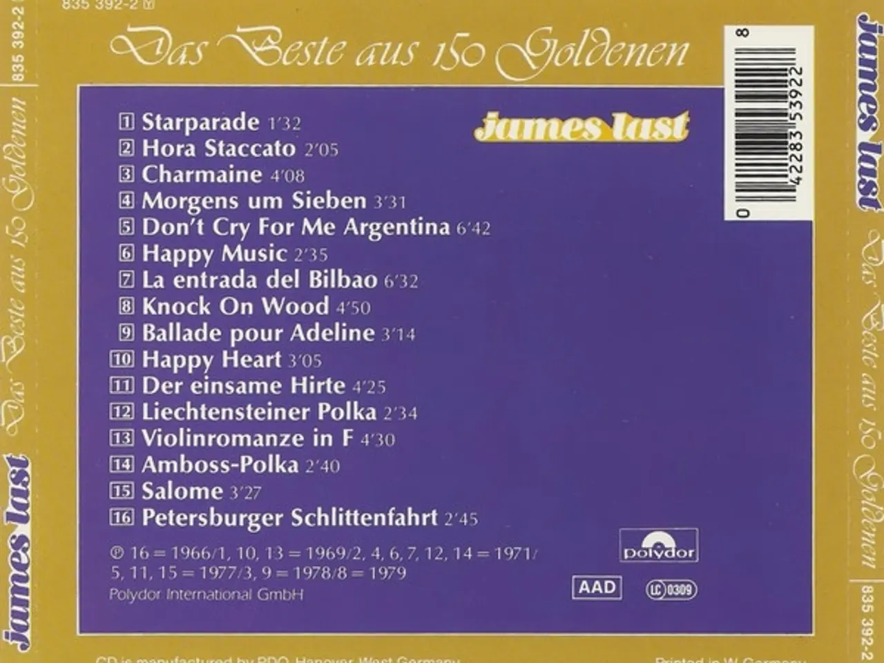 Billede 2 - James Last – Das Beste Aus 150 Goldenen – CD