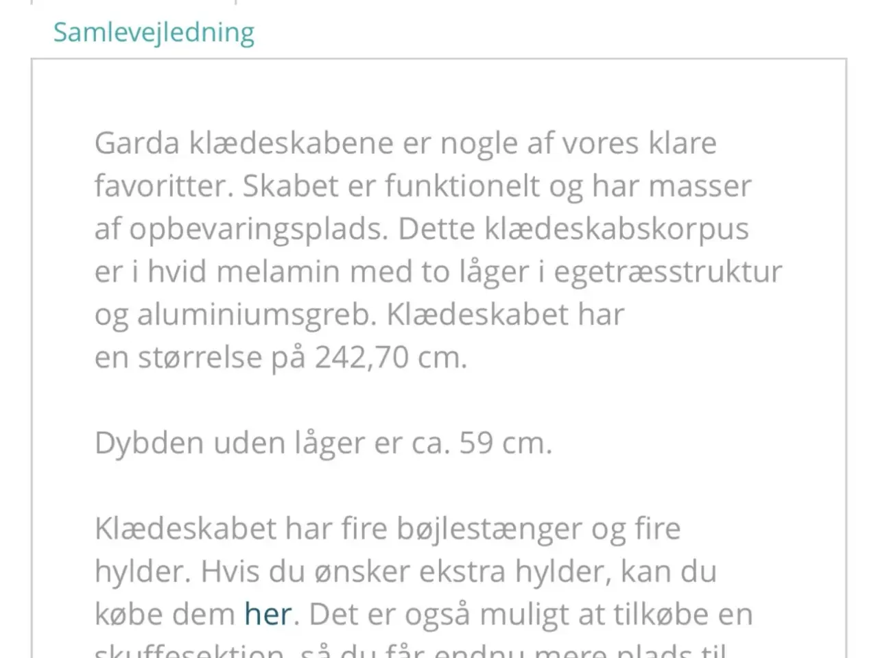 Billede 4 - Garderobe klædeskab Gardar